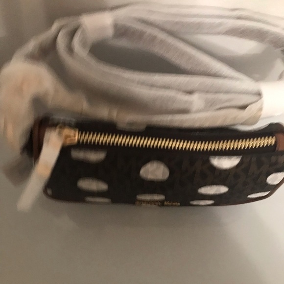 NWT Michael Kors Carmela Small Polka Dot and Signature Logo Pochette Crossbody - Picture 8 of 12